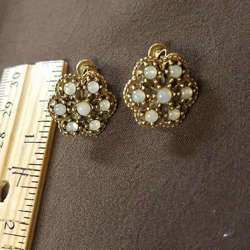 Gold Opal Earrings